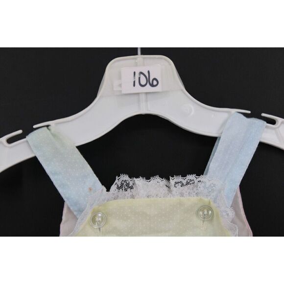 Vintage Baby Cream Polyester Baby Girl's Romper One Piece Outfit Ruffles 6-9 MOS - Picture 11 of 16